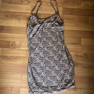 Leopard print babydoll lingerie dress